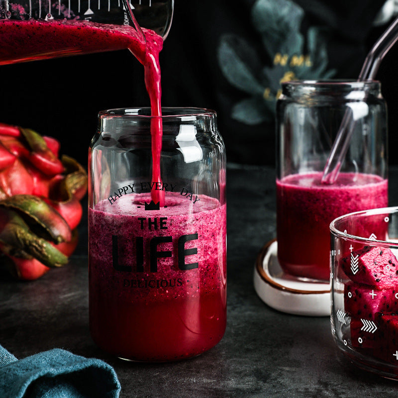 Easy-to-can glass cold drinking water cup