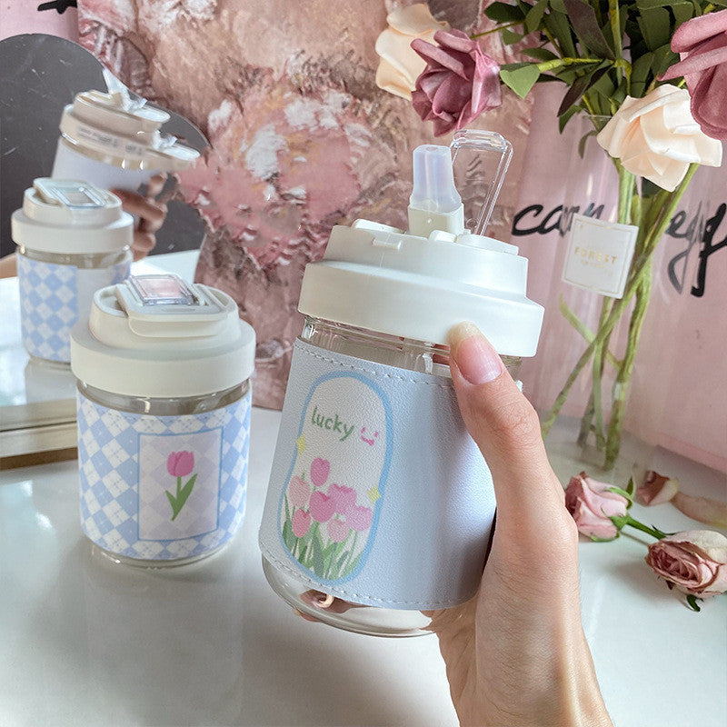 Creative Cute Portable Double Drink Glass